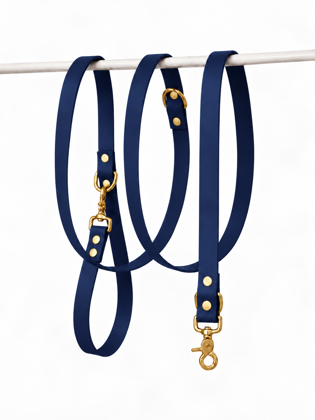 Laisse multipositions en Biothane® Collection Monochrome | Navy Bleu