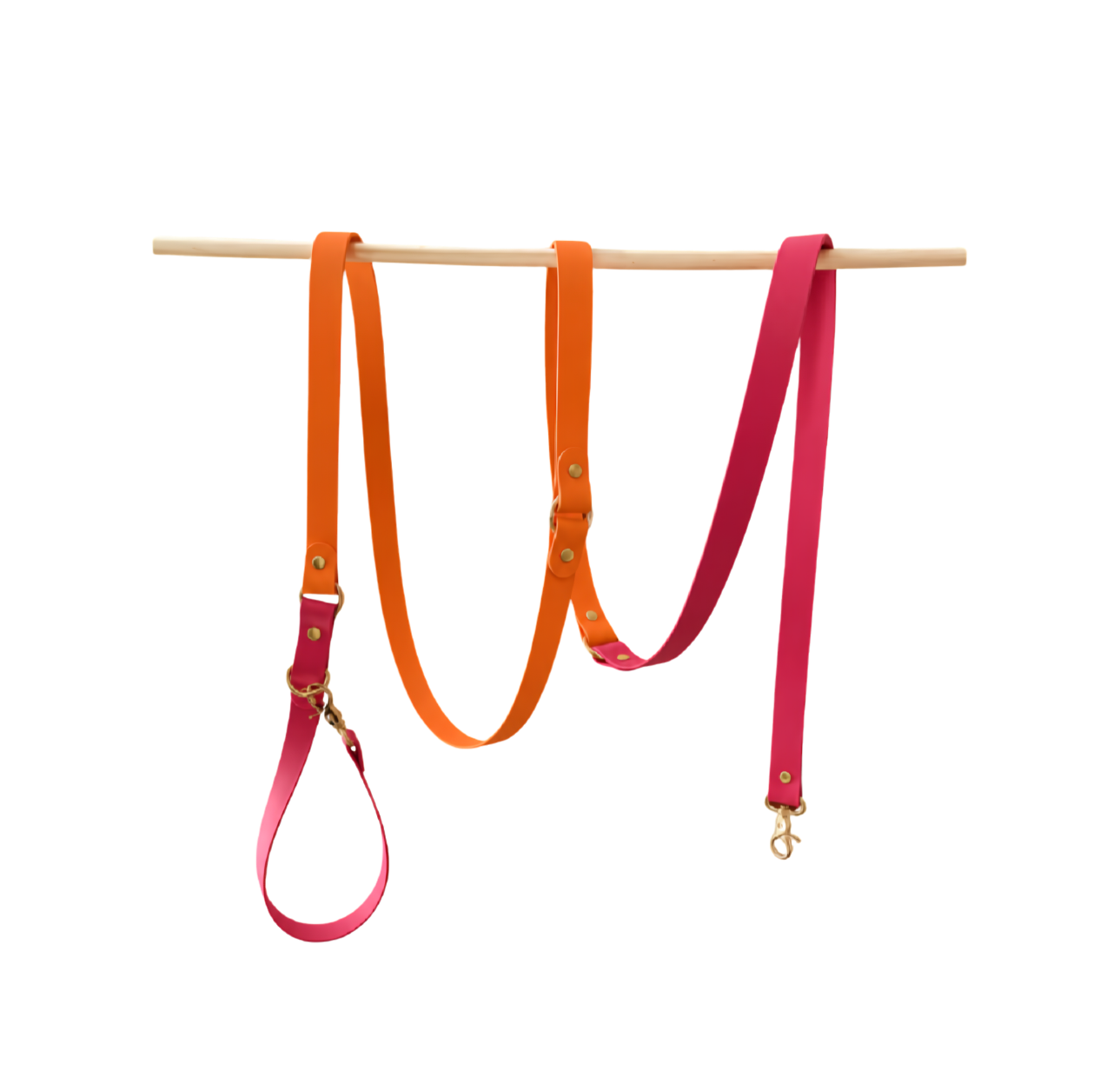 Laisse multipositions chien en Biothane – Collection Mocha Sunset