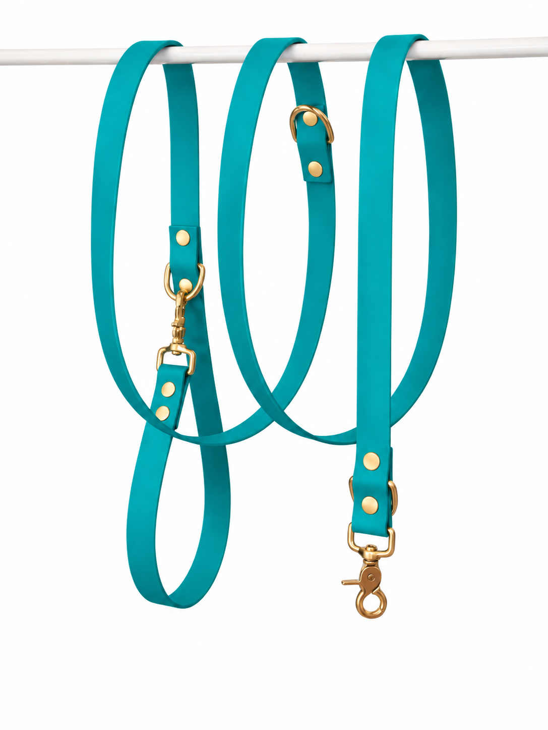 Laisse multipositions en Biothane® Collection Monochrome | Turquoise