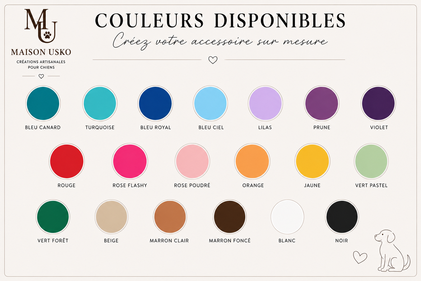 Harnais chien en Biothane sur mesure personnalisé
