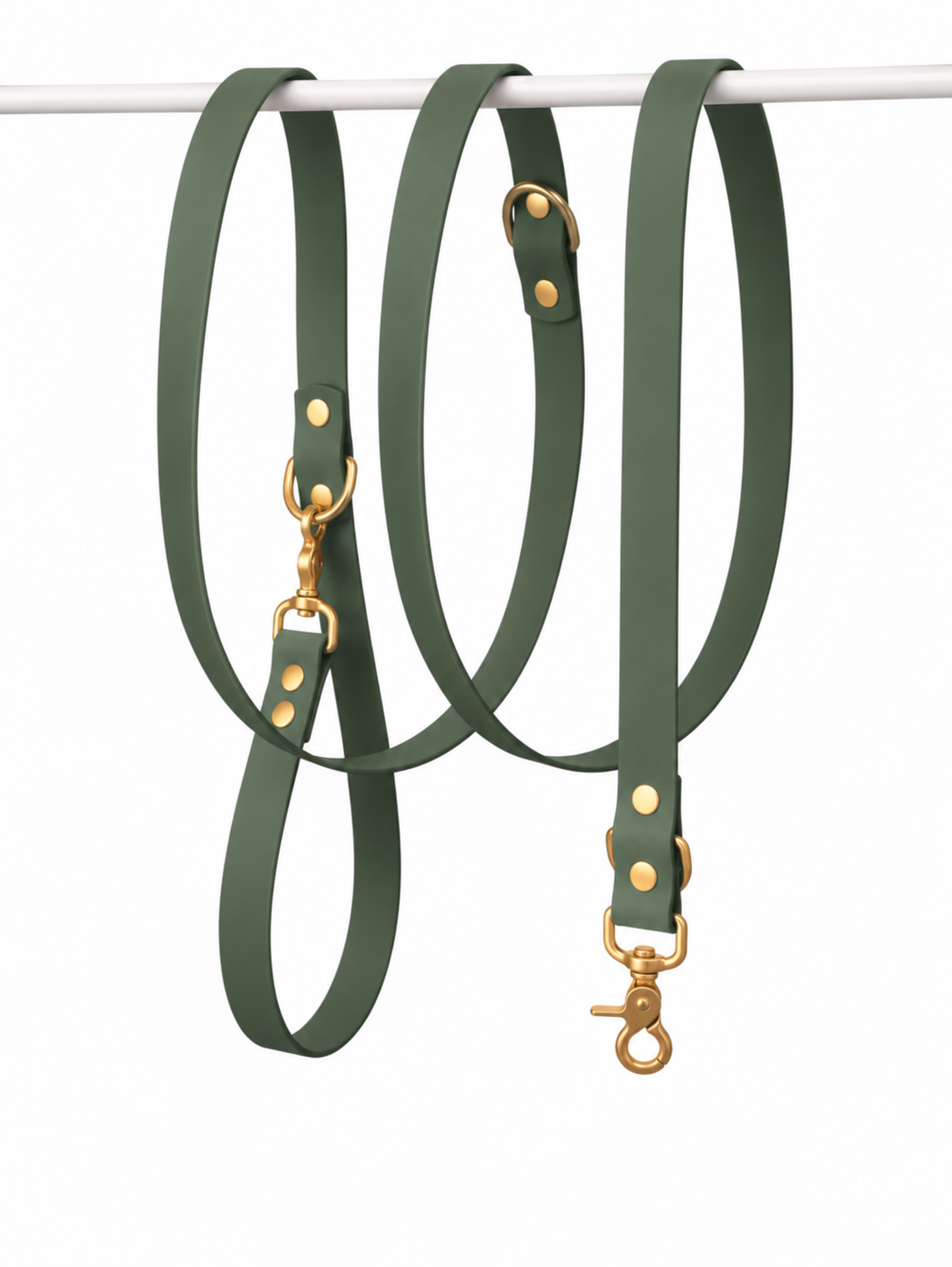 Laisse multipositions en Biothane® Collection Monochrome | Foggy vert