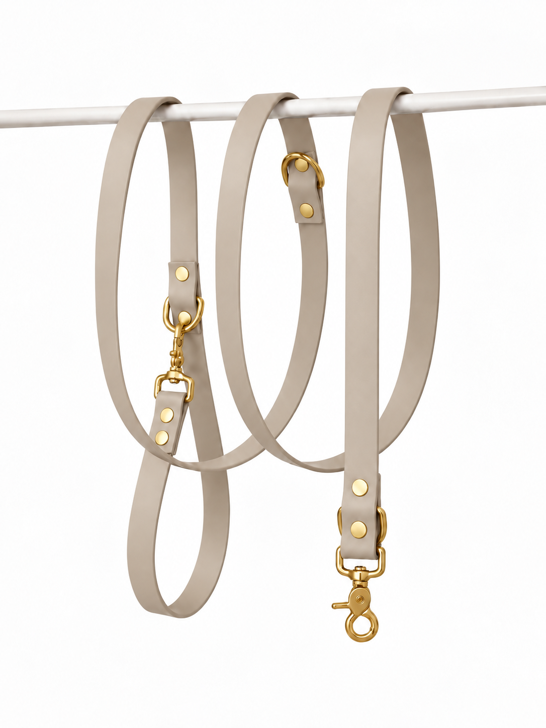Laisse multipositions en Biothane® Collection Monochrome | Taupe