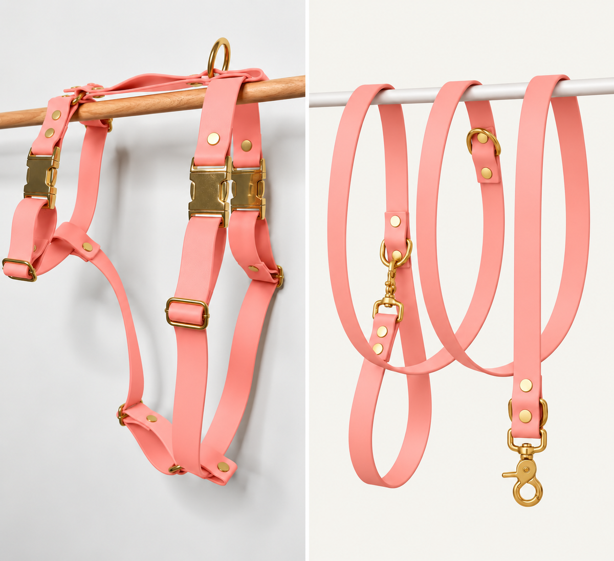 Harnais en Biothane® Collection Monochrome | Rose Clair