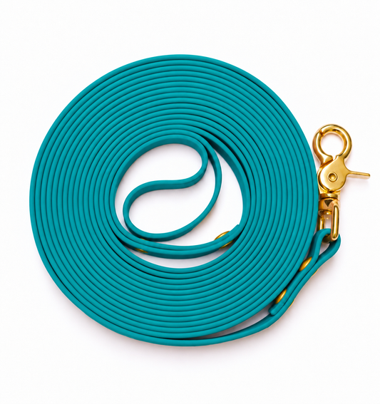 La longe en Biothane® Collection Monochrome | Turquoise