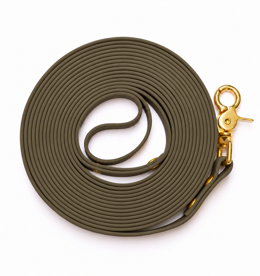 La longe en Biothane® Collection Monochrome | Vert Olive