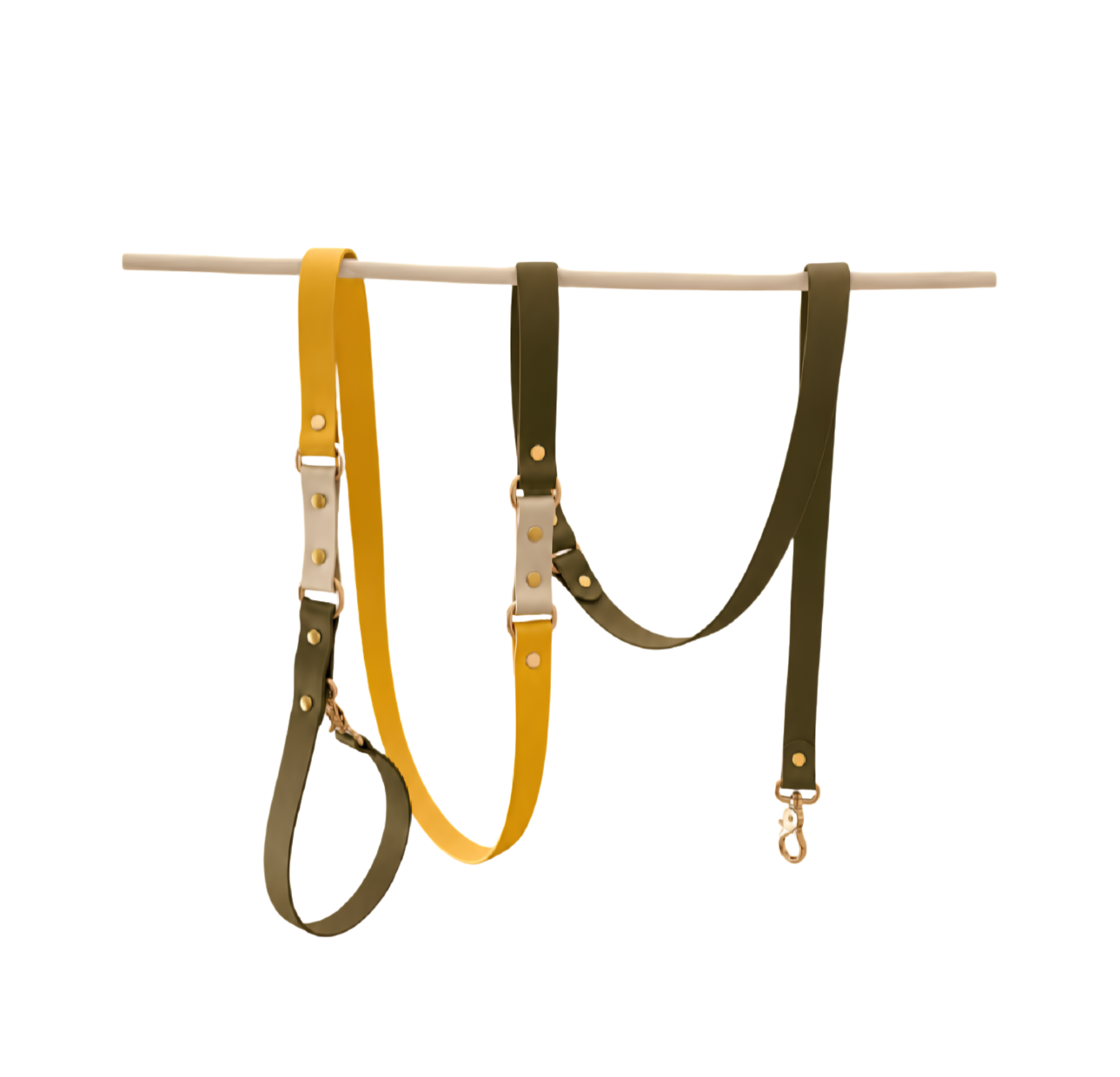 Laisse multipositions chien en Biothane – Collection Espresso Solaire