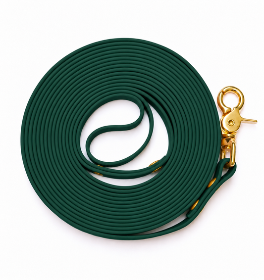 La longe en Biothane® Collection Monochrome | Vert Foncé