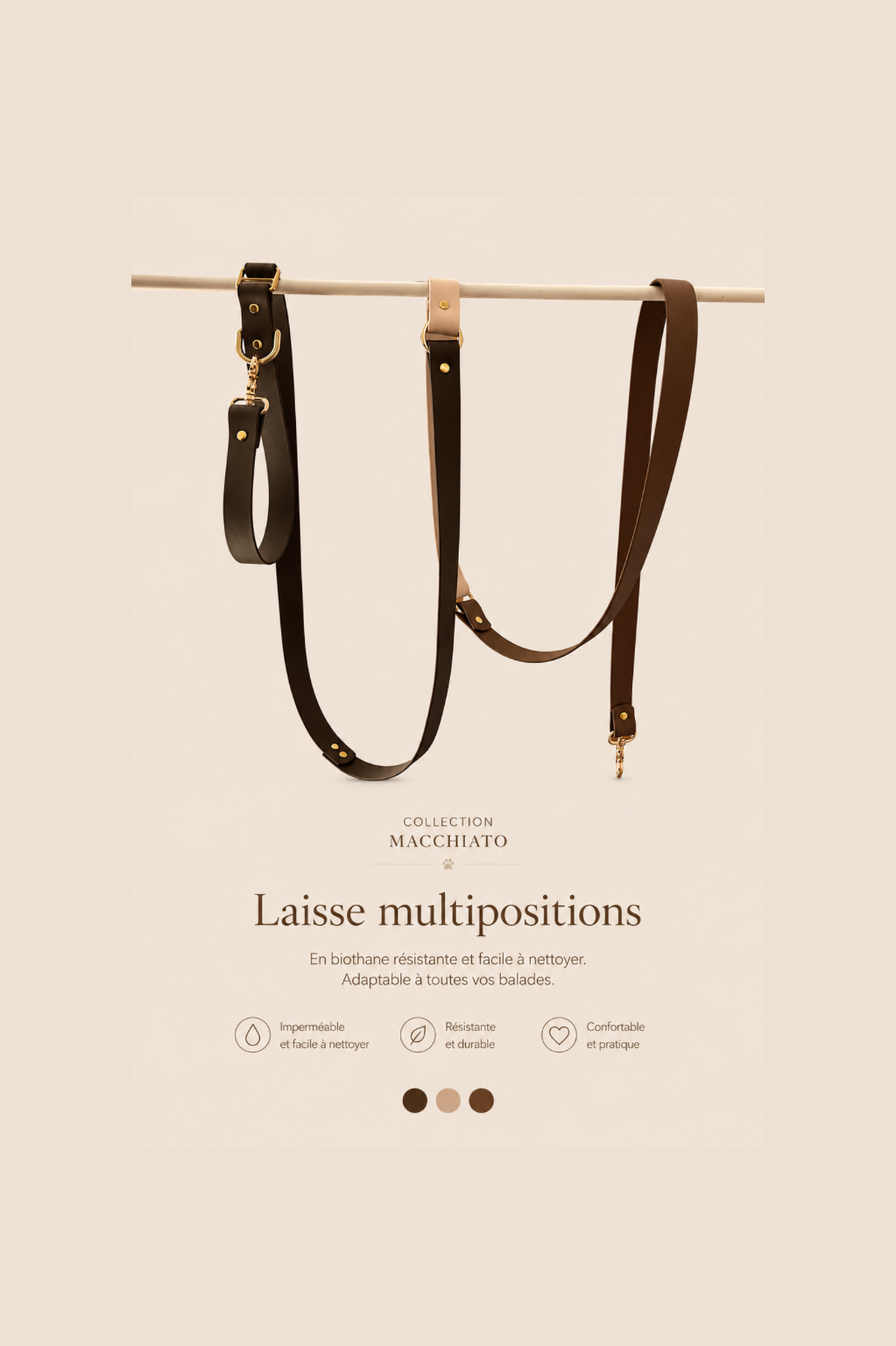 Laisse Multipositions MACCHIATO